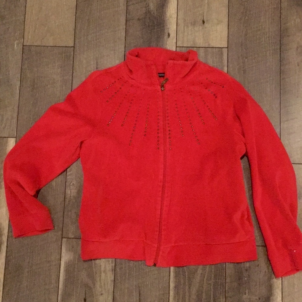 Vintage Red Velour with gold Rivets KAKTUS Jacket